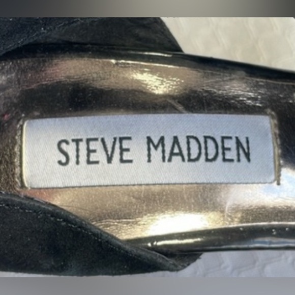 Steve Madden Black Suede High Heels - Picture 7 of 8